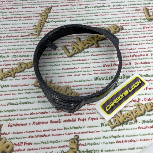 Anillo de faro con aspecto de carbono para VESPA PX PE 125 150 200 primera serie con llave en el manillar.