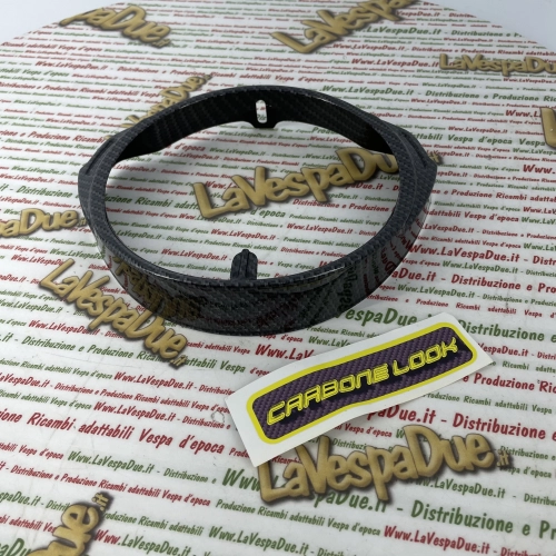 Anillo de faro con aspecto de carbono para VESPA PX PE 125 150 200 primera serie con llave en el manillar.