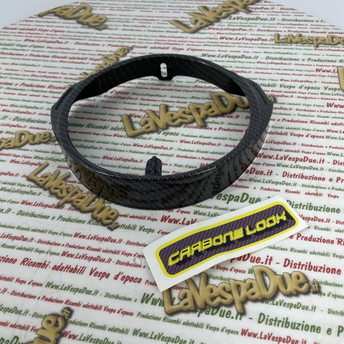 Anillo de faro con aspecto de carbono para VESPA PX PE 125 150 200 primera serie con llave en el manillar.