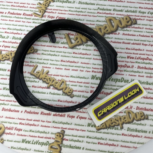 Anillo de faro con aspecto de carbono para VESPA PX PE 125 150 200 primera serie con llave en el manillar.