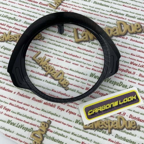 Anillo de faro con aspecto de carbono para VESPA PX PE 125 150 200 primera serie con llave en el manillar.