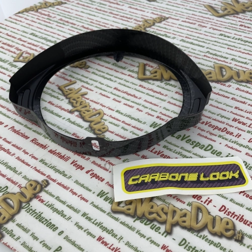 Anillo de faro con aspecto de carbono para VESPA PX PE 125 150 200 primera serie con llave en el manillar.