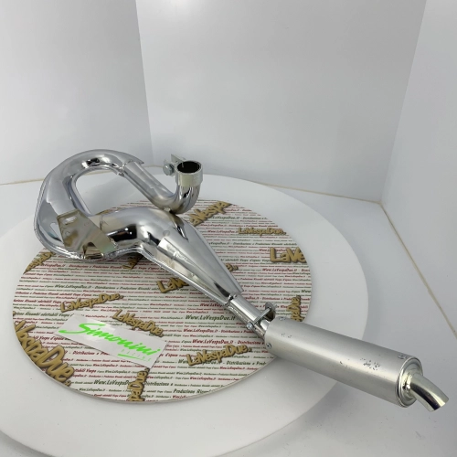 Silenciador de escape cromado SIMONINI con silenciador de aluminio para VESPA SPRINT TS PX PE 125 150