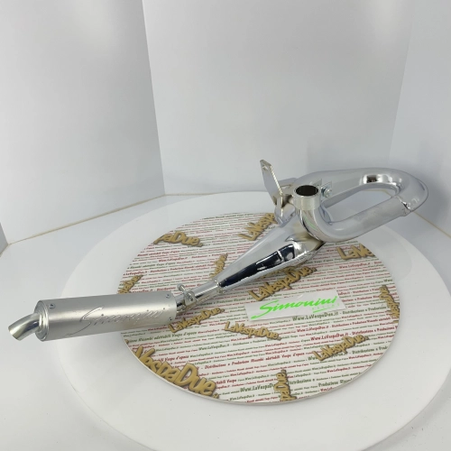 Silenciador de escape cromado SIMONINI con silenciador de aluminio para VESPA SPRINT TS PX PE 125 150