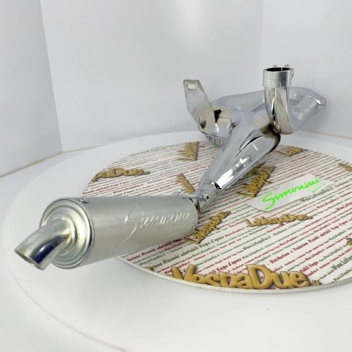 Silenciador de escape cromado SIMONINI con silenciador de aluminio para VESPA SPRINT TS PX PE 125 150