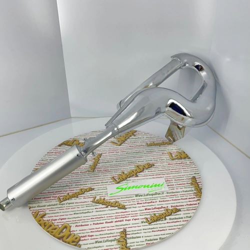 Silenciador de escape cromado SIMONINI con silenciador de aluminio para VESPA SPRINT TS PX PE 125 150