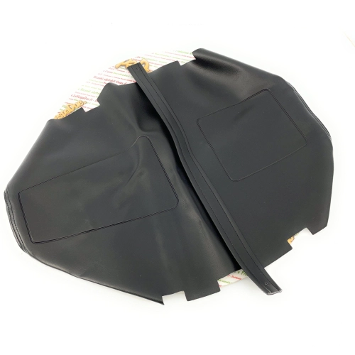 FUNDA DE ASIENTO NEGRA LARGA PARA VESPA PK 50 80 125 XL CON CUADRADOS