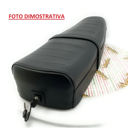 Langer schwarzer Sitzbezug mit Quadraten für VESPA PK S 50 80 125