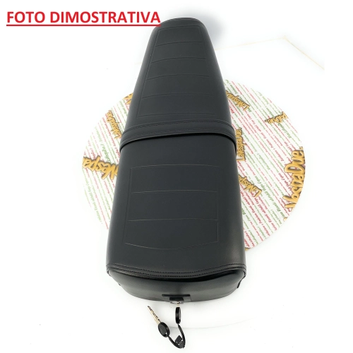 Langer schwarzer Sitzbezug mit Quadraten für VESPA PK S 50 80 125