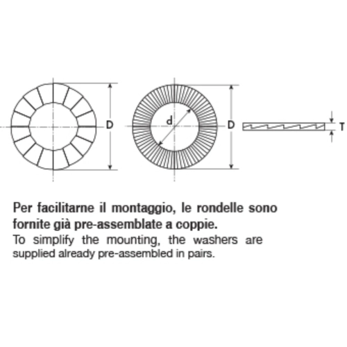 Arandela acoplada M6 antidesenroscamiento NORD-LOCK NL de 6 mm para diversas aplicaciones en pernos y tornillos VESPA, 1 pieza DELTA PROTEKT