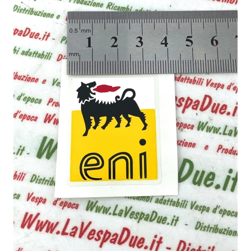 Autocollant logo ENI, dimensions 4 x 3,5 cm, pour scooters VESPA PX et PIAGGIO à partir de 2006