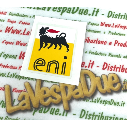 Autocollant logo ENI, dimensions 4 x 3,5 cm, pour scooters VESPA PX et PIAGGIO à partir de 2006