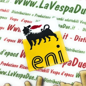 Autocollant logo ENI, dimensions 4 x 3,5 cm, pour scooters VESPA PX et PIAGGIO à partir de 2006