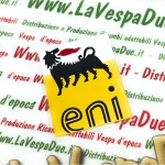 ENI-Emblem-Aufkleber, Größe 4x3,5 cm, für VESPA PX und PIAGGIO Roller ab Baujahr 2006