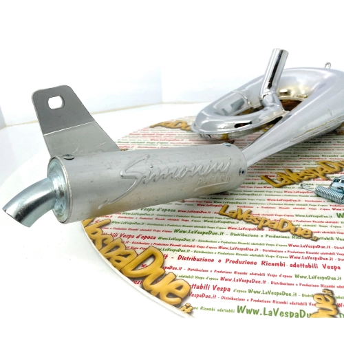 SIMONINI chromed snake muffler for PIAGGIO CIAO BRAVO BOXER 50 with 22 mm manifold