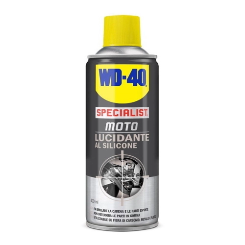 WD-40 Silicone Polish 400ml for beautifying the external plastic and carbon fibre parts of VESPA motorbikes