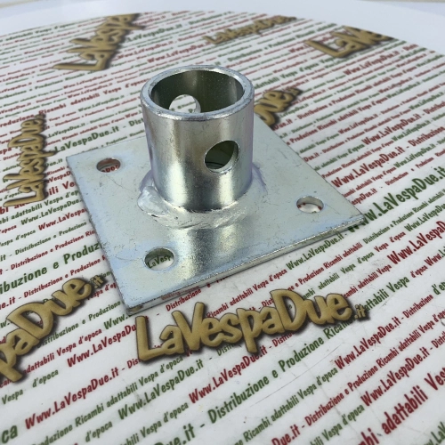 Flange plate for rotating mobile parking foot for APE conversion to trailer pizza oven etc.
