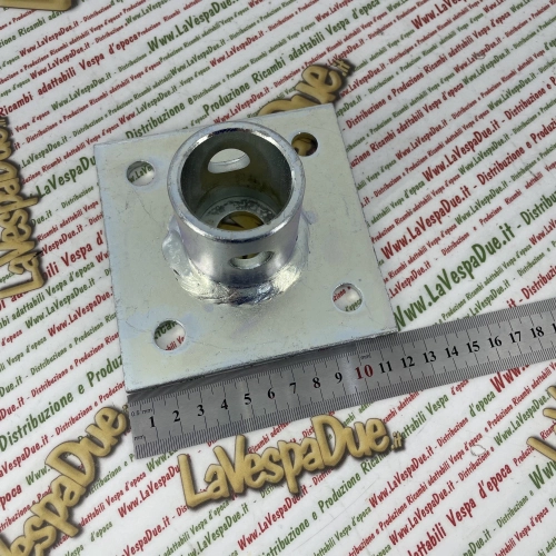 Flange plate for rotating mobile parking foot for APE conversion to trailer pizza oven etc.