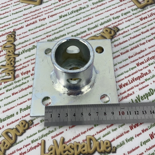 Flange plate for rotating mobile parking foot for APE conversion to trailer pizza oven etc.