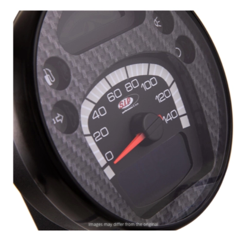 Contachilometri contagiri SIP 50000223 2.0 CARBON STYLE VESPA 80 125 150 200 PX E arcobaleno LUSSO 98 MY adattabile anche per GTV GT60 quadrante nero numeri bianchi cornice acciaio inox 24 funzioni digitale analogico