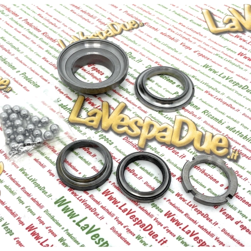 Oberer und unterer Lenkgabelkappensatz komplett mit Kugeln für VESPA 125 150 VNA VNB VBA VBB