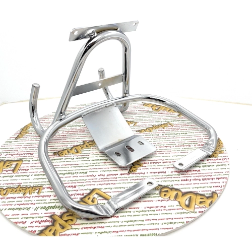 Portaequipajes trasero para Vespa 80 125 150 200 PX PE con soporte cromado para rueda de repuesto.