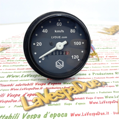 Velocímetro LVDUE negro para VESPA 50 125 PK S SS escala 120 km/h con junta ro 179151 178864 196894 196895 196905 197019