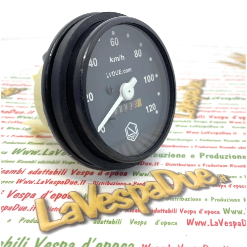 Velocímetro LVDUE negro para VESPA 50 125 PK S SS escala 120 km/h con junta ro 179151 178864 196894 196895 196905 197019