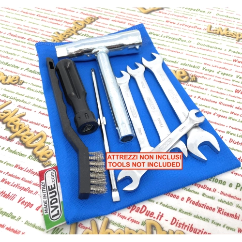 Sacoche à outils TNT BLEUE pour VESPA APE LAMBRETTA MOTOGUZZI HONDA FOUR 50 90 125 150 200 300 350 400 500 550 750