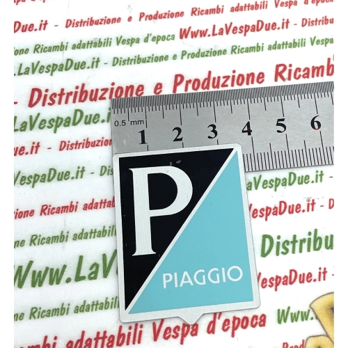PIAGGIO Emblemschild für VESPA 125 150 ältere Modelle aus selbstklebendem Aluminium 36 x 46 mm ro 024858