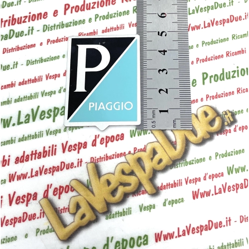 PIAGGIO Emblemschild für VESPA 125 150 ältere Modelle aus selbstklebendem Aluminium 36 x 46 mm ro 024858