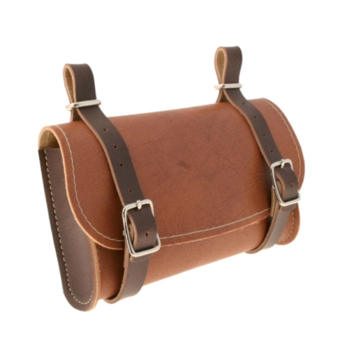 Sacoche de selle en similicuir marron pour guidon de cyclomoteurs PIAGGIO CIAO SI BOXER BRAVO