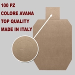 100 blancos de silueta poligonal IDPA fabricados en cartón KRAFT microcorrugado de alta calidad, color marrón.