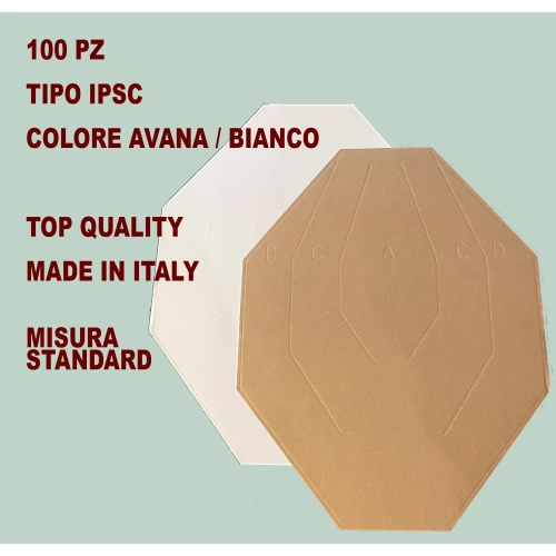 Cible silhouette IPSC de 100 cibles, fabriquée en carton kraft micro-ondulé de haute qualité, de couleur marron et blanche.