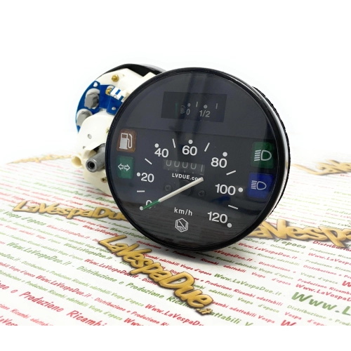 VELOCÍMETRO NEGRO LVDUE 120 KM/h para Vespa PX PE Arcobaleno 125 150 200 adaptable PX XL 50 125
