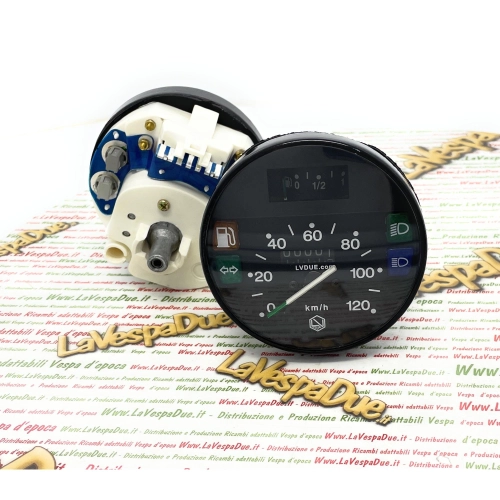 VELOCÍMETRO NEGRO LVDUE 120 KM/h para Vespa PX PE Arcobaleno 125 150 200 adaptable PX XL 50 125