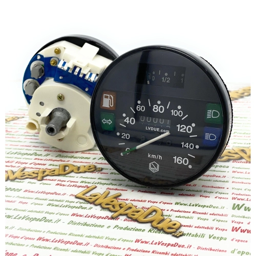 VELOCÍMETRO NEGRO LVDUE 160 KM/h para Vespa PX PE Arcobaleno 125 150 200 adaptable PX XL 50 125