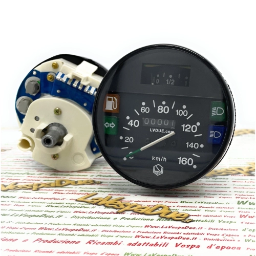 VELOCÍMETRO NEGRO LVDUE 160 KM/h para Vespa PX PE Arcobaleno 125 150 200 adaptable PX XL 50 125
