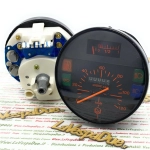 LVDUE Schwarzer Tachometer 120 km/h, orange Skala für Vespa PK XL N RUSH 50 125
