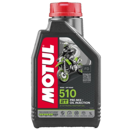 Aceite base sintético MOTUL 510 2T TECHNOSYNTHESE para VESPA LAMBRETTA APE SCOOTER de 2 tiempos, 1 litro.