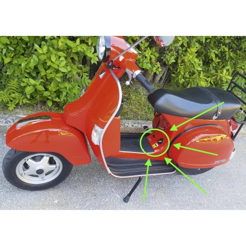 Autocollant logo ENI, dimensions 4 x 3,5 cm, pour scooters VESPA PX et PIAGGIO à partir de 2006
