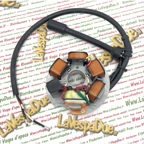 Stator Ducati à 6 pôles avec plaque pour moteurs PIAGGIO VESPA PK 50 S