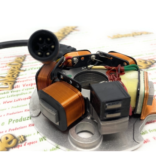 Stator Ducati à 6 pôles avec plaque pour moteurs PIAGGIO VESPA PK 50 S