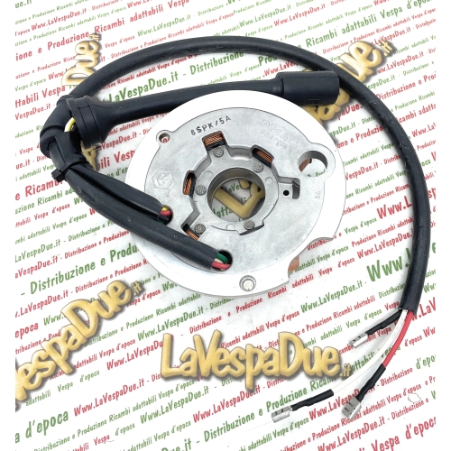 Stator Ducati à 6 pôles avec plaque pour moteurs PIAGGIO VESPA PK 50 S