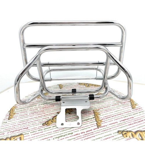 Porte-bagages arrière chromé avec panneau latéral rabattable pour VESPA 50 125 150 ET2 ET4