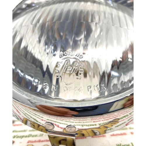 SIEM front headlight assembly Ø 105 mm for VESPA 150 VL3T 1956 complete with chromed lamp holder frame and lens ro 025483