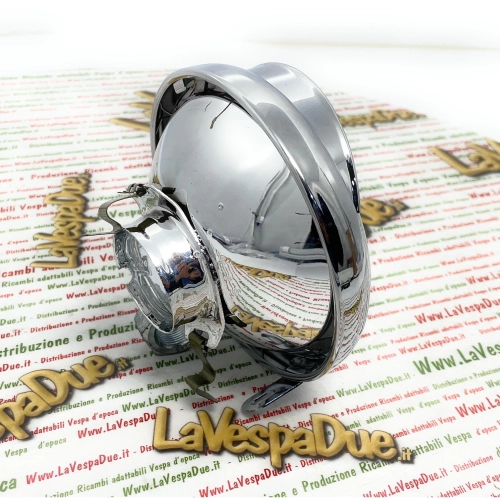 SIEM front headlight assembly Ø 105 mm for VESPA 150 VL3T 1956 complete with chromed lamp holder frame and lens ro 025483