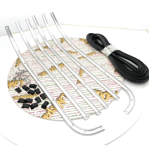 Complete set of footboard strips in soft aluminium for VESPA PX PE T5 125 150 200 from 1983 onwards with all blind tips ro 154670