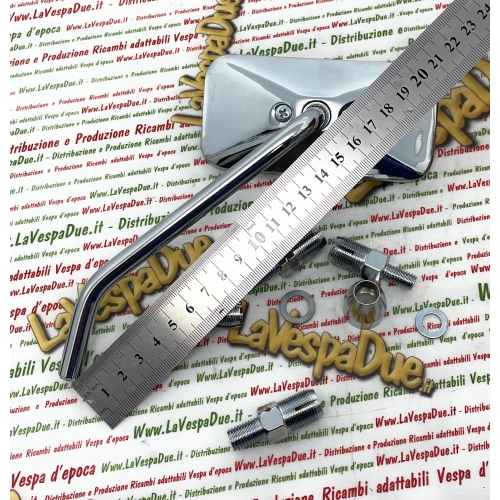Rectangular left-hand rearview mirror for VESPA and motorcycles