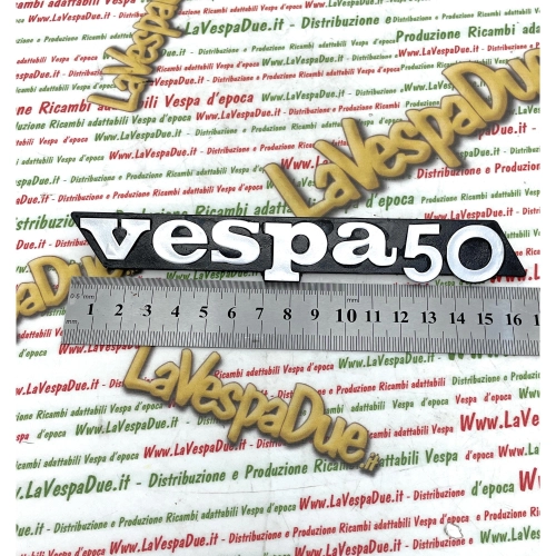 Emblema lateral de plástico ABS negro para Vespa 50 FL FL2 HP RO 259393